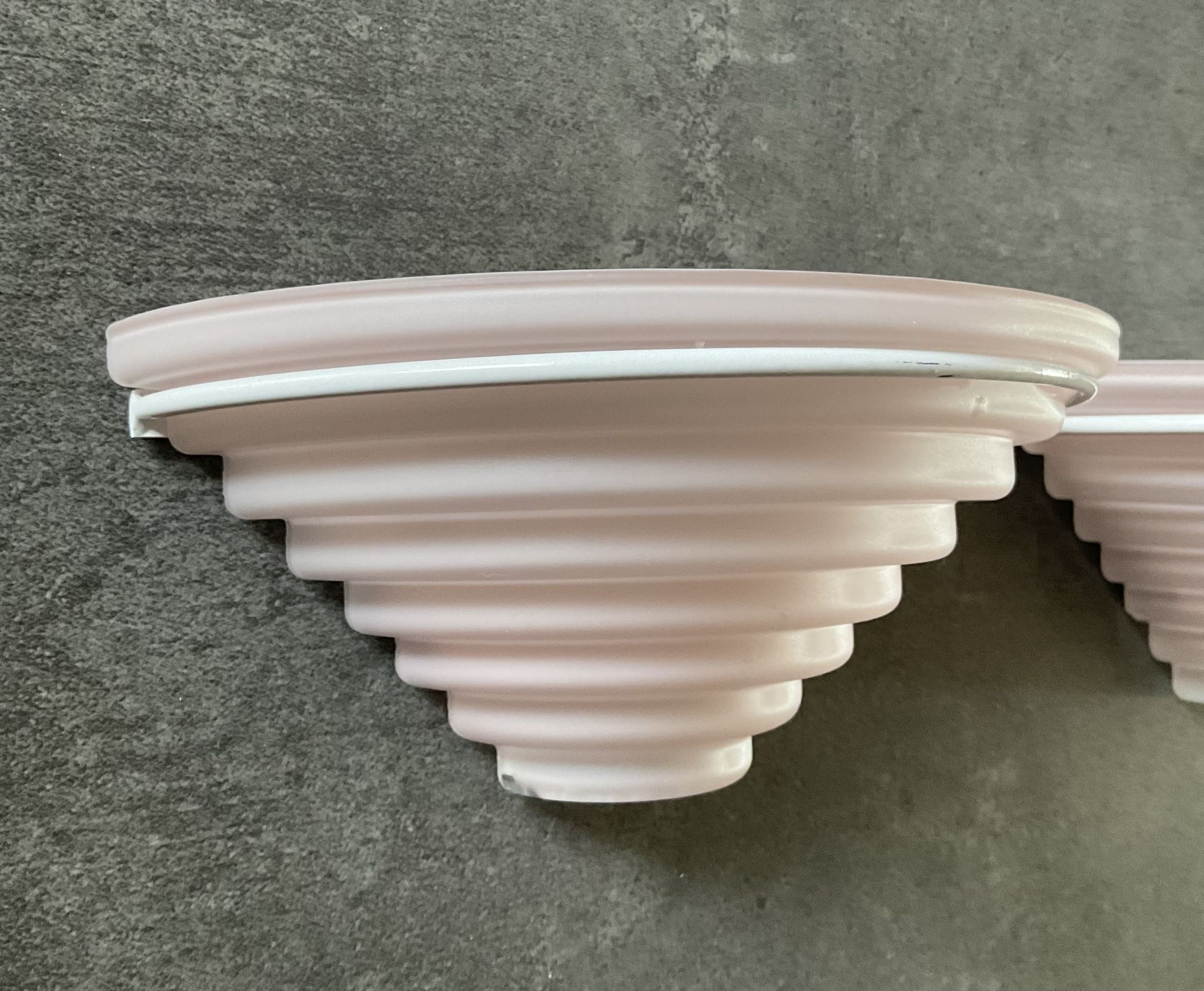 Pair of vintage frosted glass wall lamps 70s-80s
