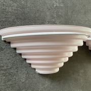 Pair of vintage frosted glass wall lamps 70s-80s