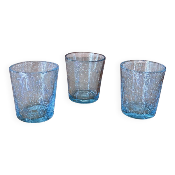 Trois verres gobelet verre soufflé