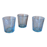 Three blown glass tumbler glasses