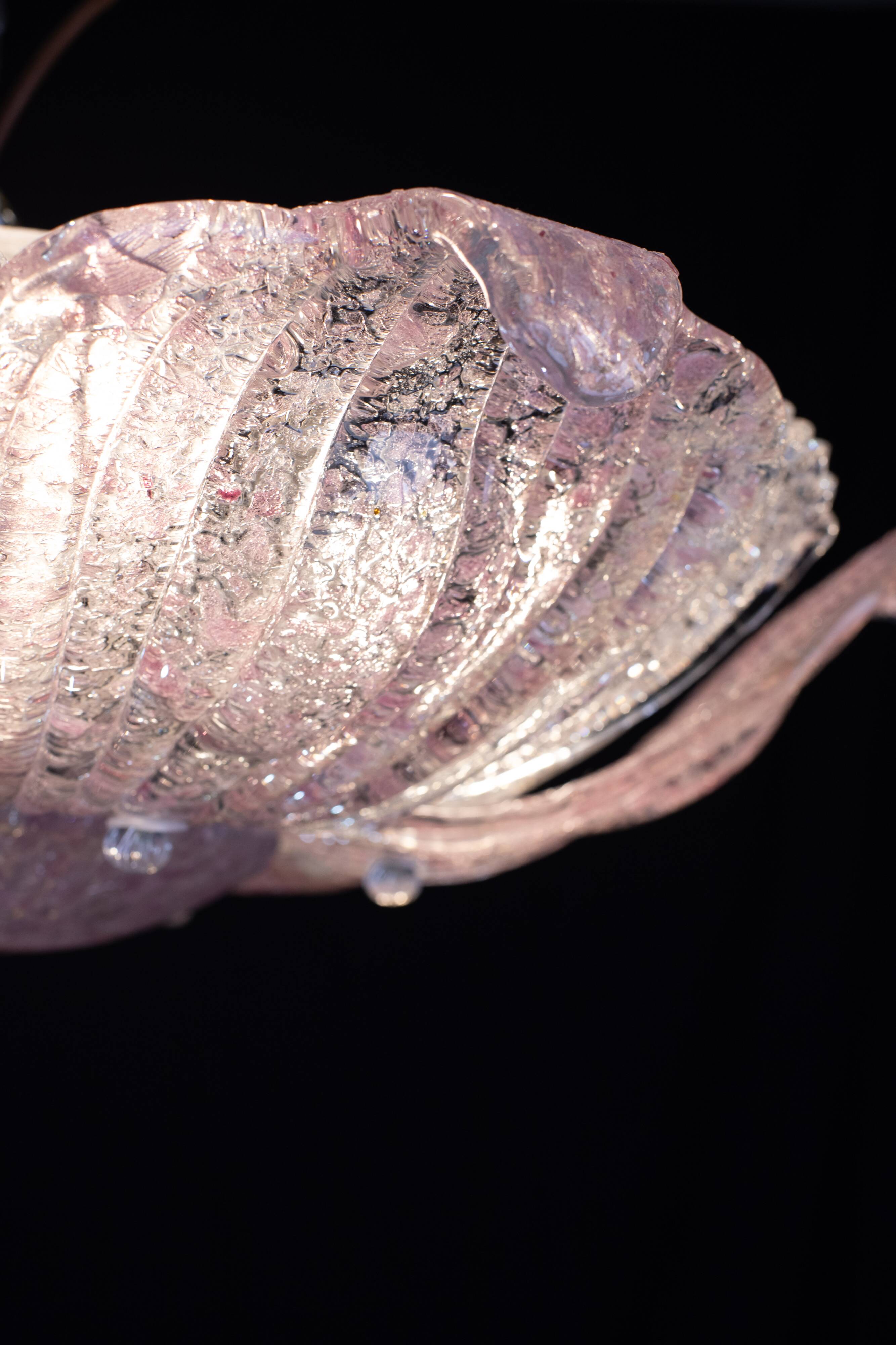 Fascinating Vintage Murano Glass Ceiling lamp Pink