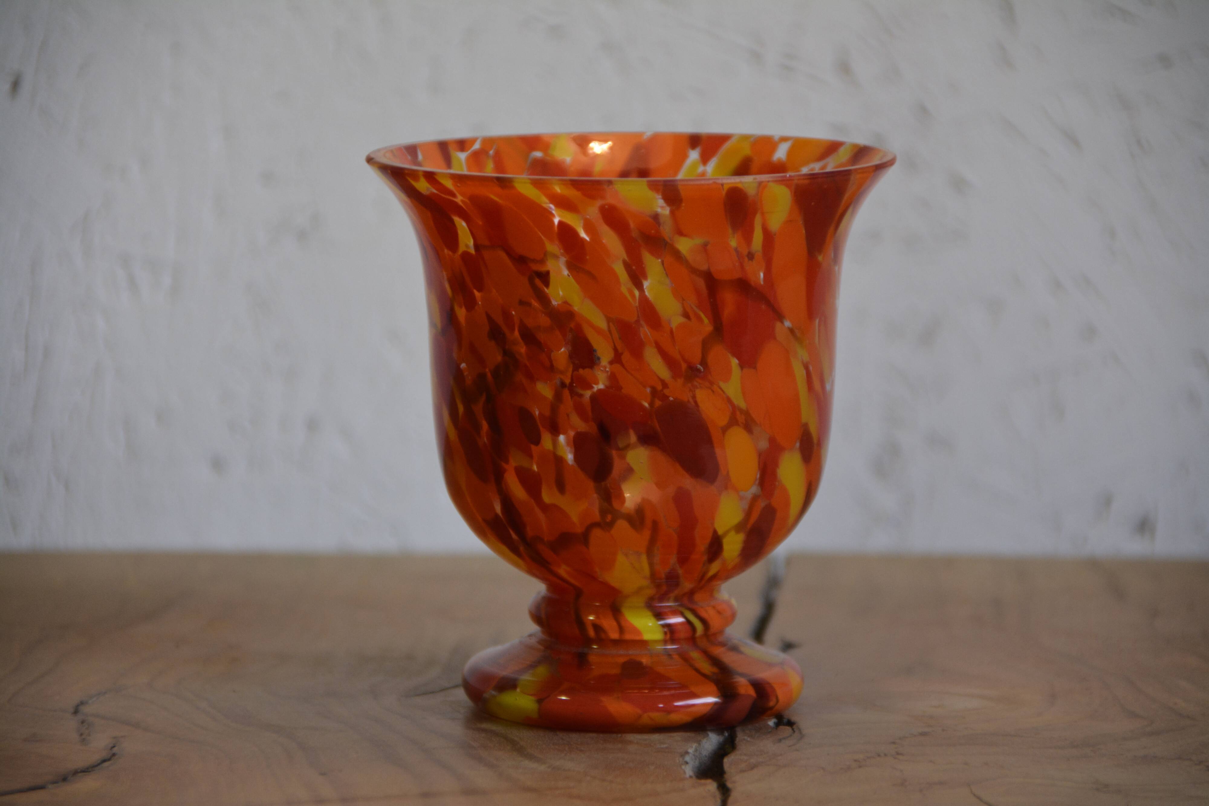 Speckled orange vase