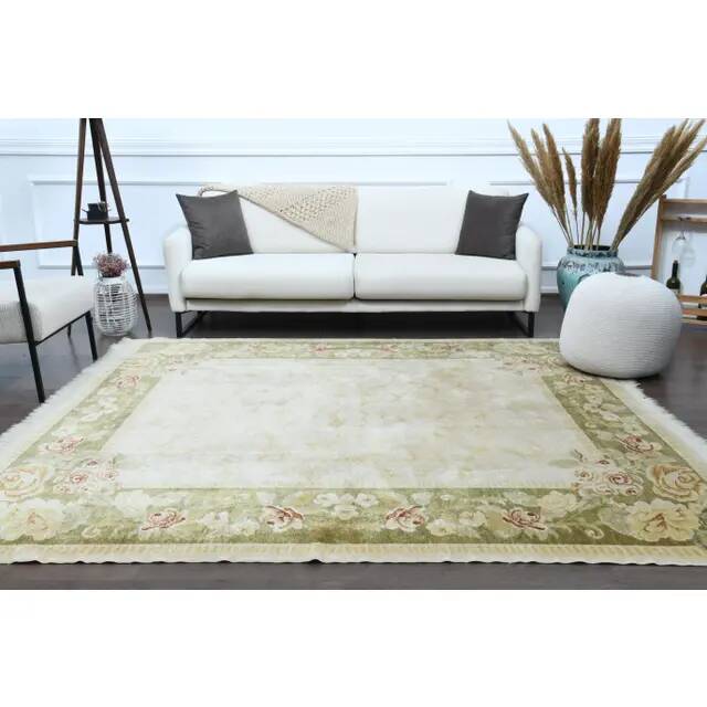 Vintage Turkish Oushak Handmade Wool Cotton Tan Area Rug 235x240