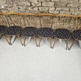 Lot of 6 bistro bar chairs from the 1960s