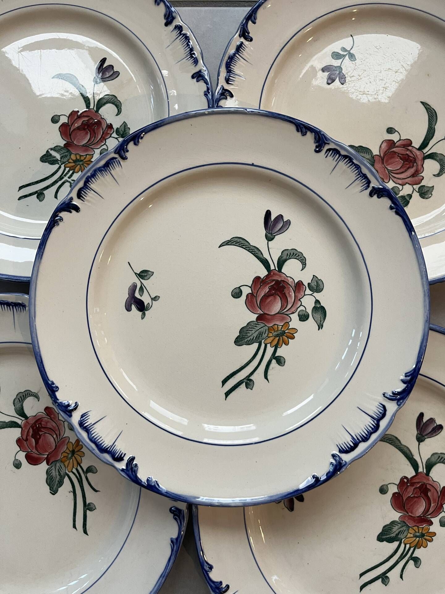 Set of 5 polychrome plates "Velars" Longchamp