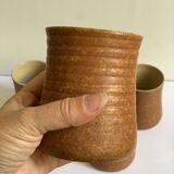 6 vintage stoneware tumblers