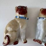 Pair of porcelain pugs Pug dog XIX Germany Saxony Meissen ?