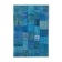Hand-knotted oriental overdyed 205 cm x 305 cm blue patchwork carpet