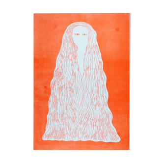 The hair #2 monotype 50 x 70 cm
