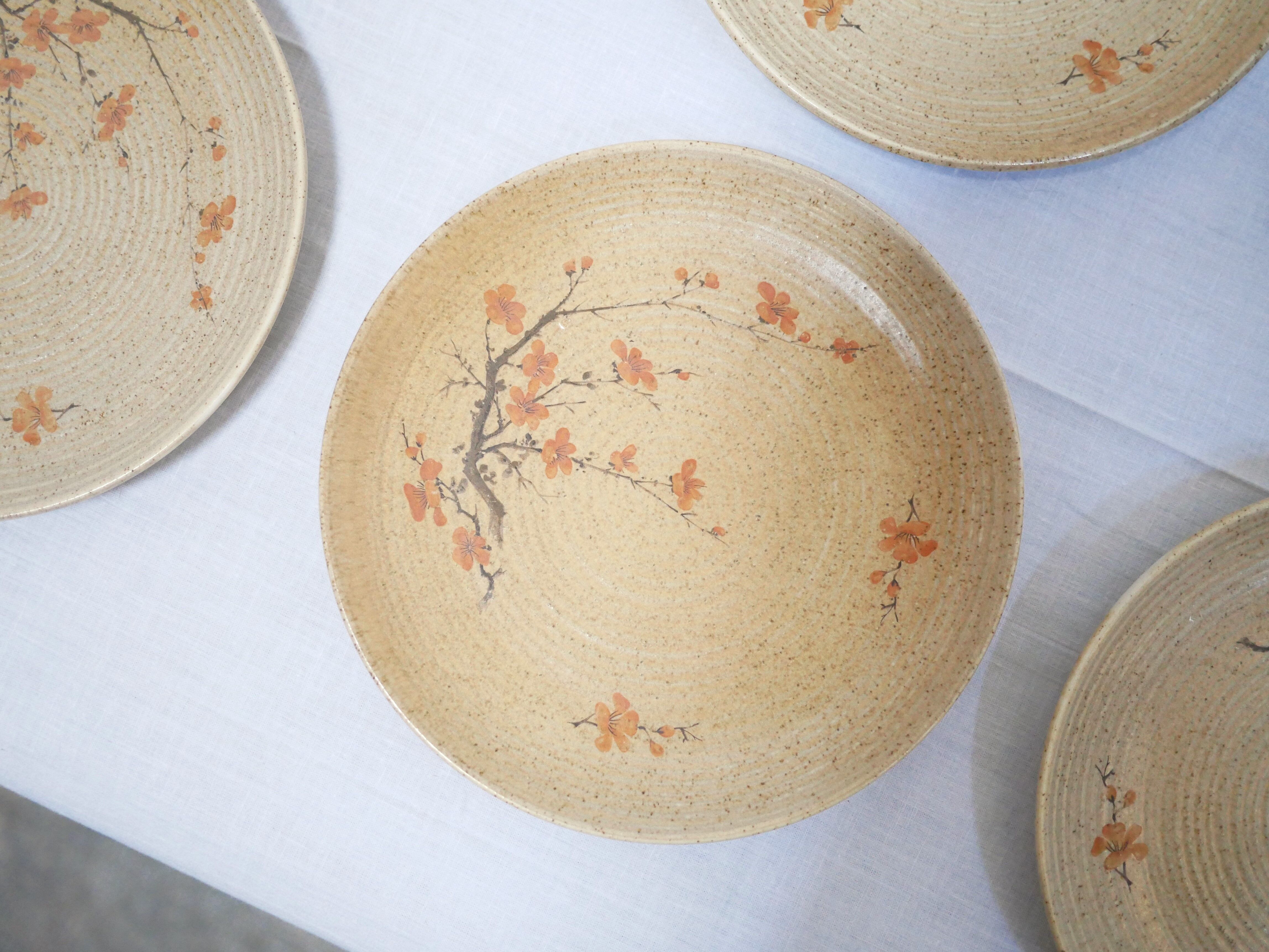 Set of 6 vintage porcelain dessert plates by Maison Revol, France