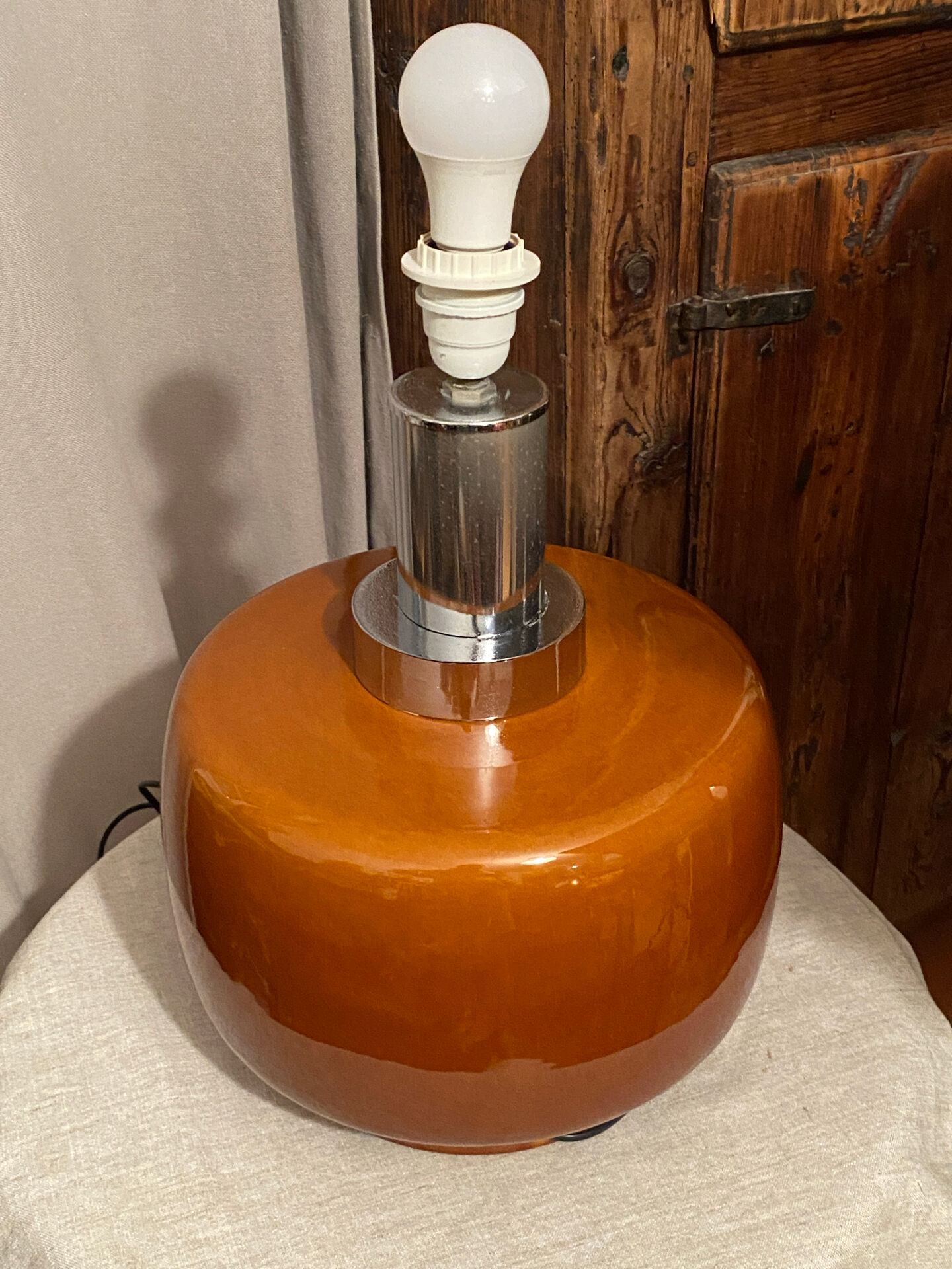Large glazed ceramic lamp, 1970s