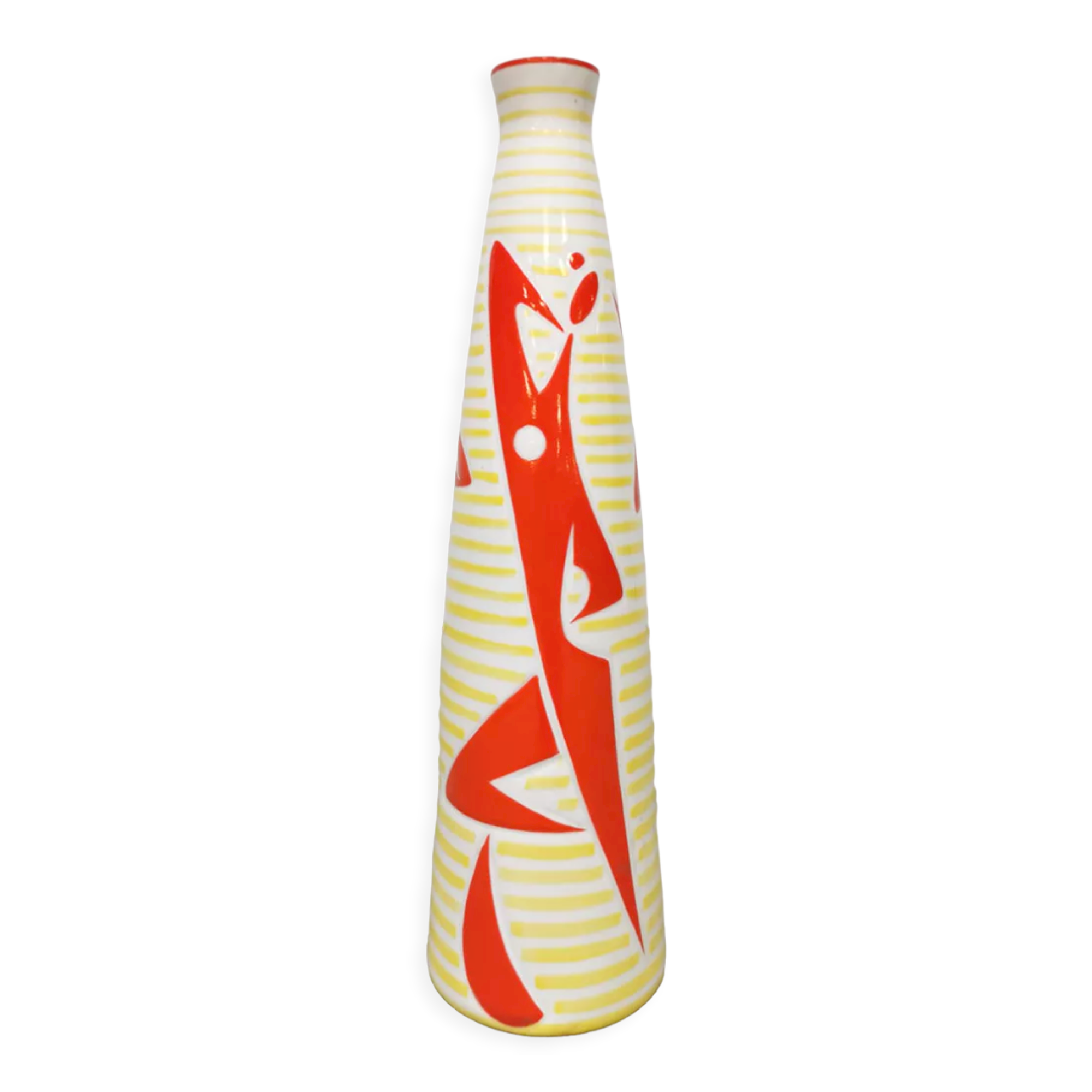 Vintage abstract ceramic vase 'Jazz Orchestra' János Török Zsolnay