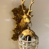 Crystal Beaded Stag Head Sconces, Set of 2