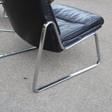 Paire de fauteuils Lange Drabert en cuir 1970
