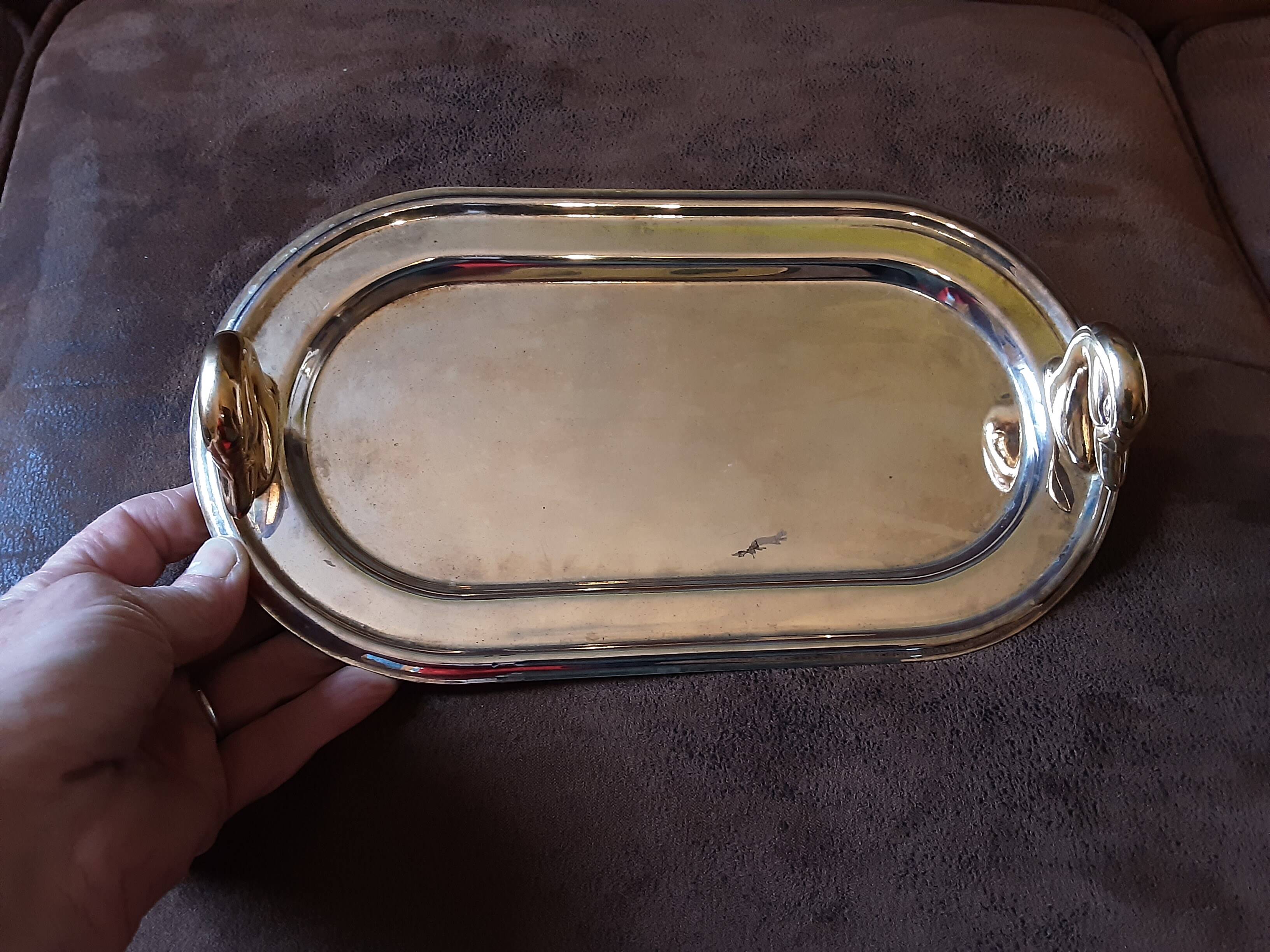 Set of 2 old metal butter dishes