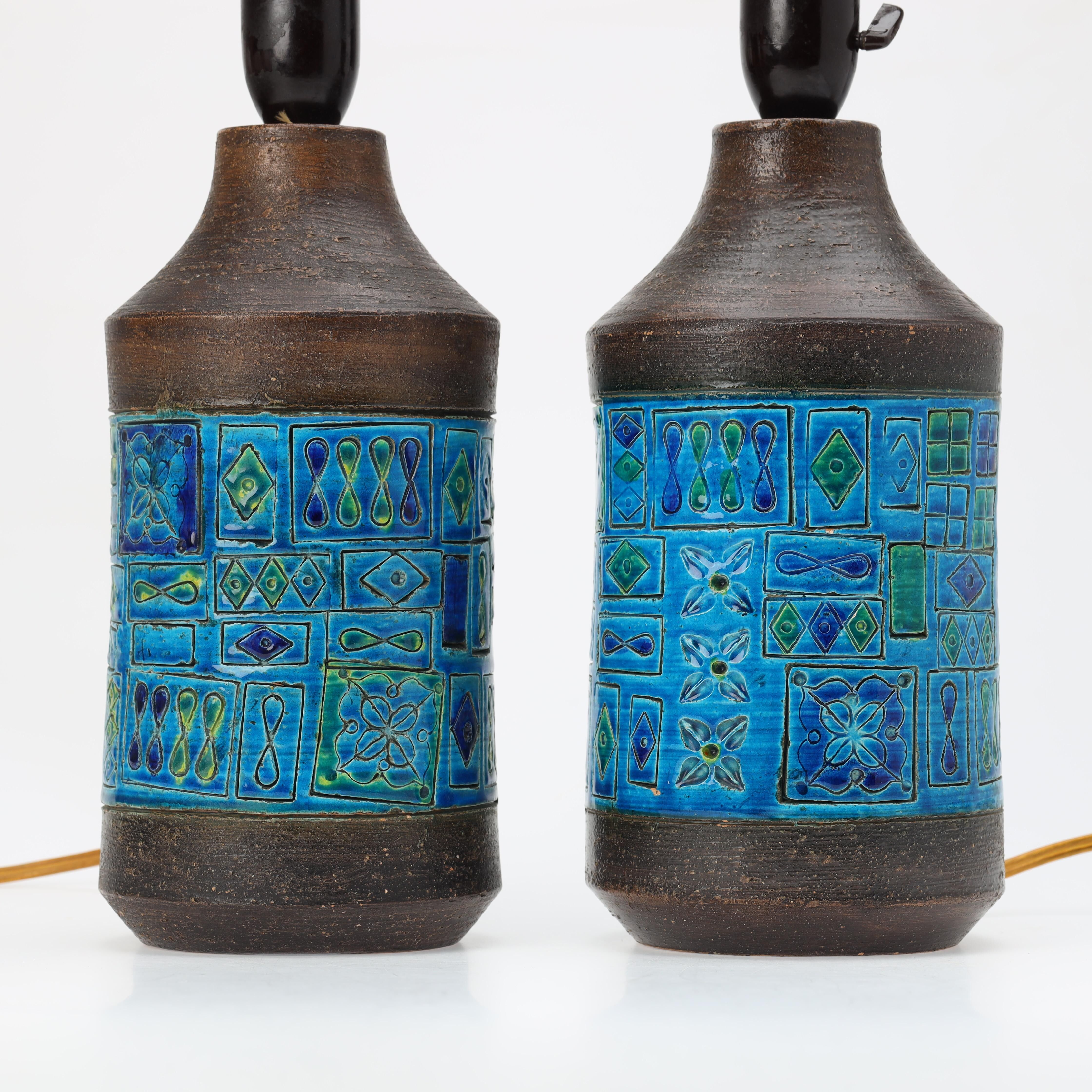 Pair of table lamps by Aldo Londi for Bitossi Sweden 1960 Signed