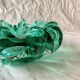 Vintage green glass pocket tray