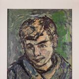 Mid-century oil painting of a child signed by the Belgium artist Jan Vandek