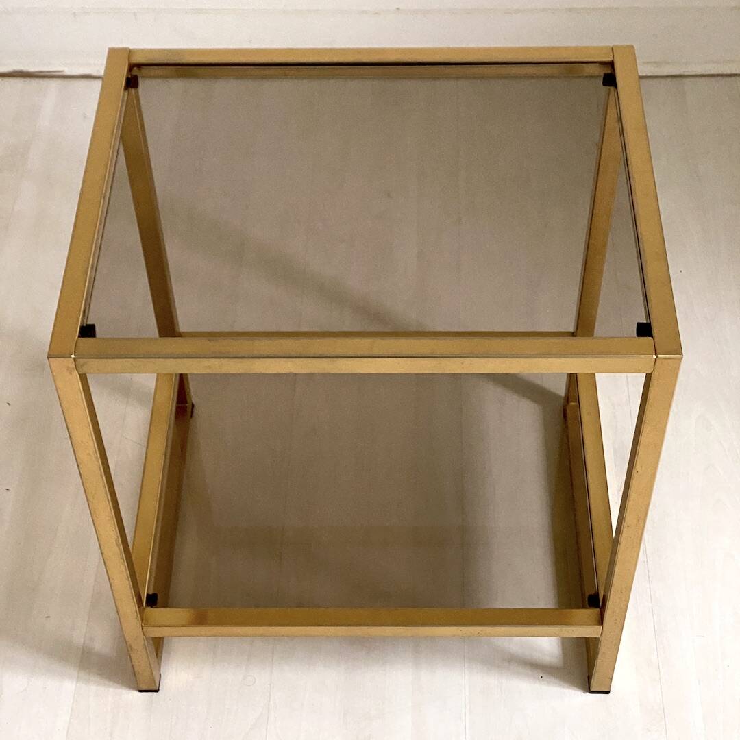 Vintage 80's gold end table