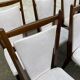 8 Scandinavian chairs in Italian style, wood and white leather, 1950.