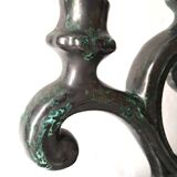 Pair of Large Vintage Ceramic Candelabras by Sars Potteries Maine