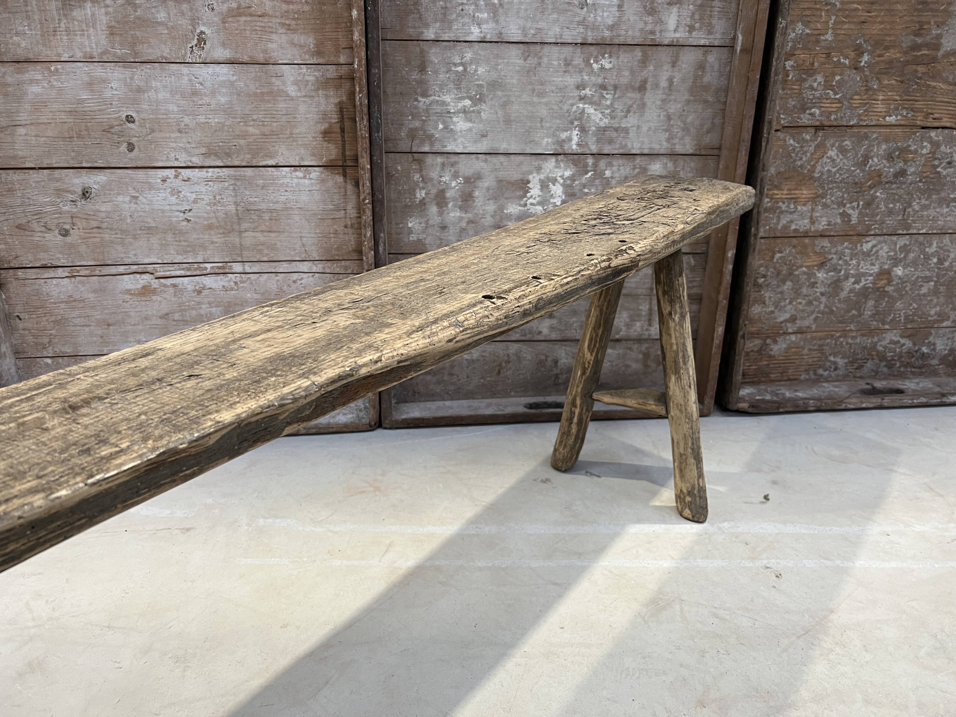 Raw wood bench