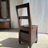 Antique oak storage chair