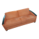 3-seater convertible sofa in brick orange & blackened wood – Diva Salon x Simm