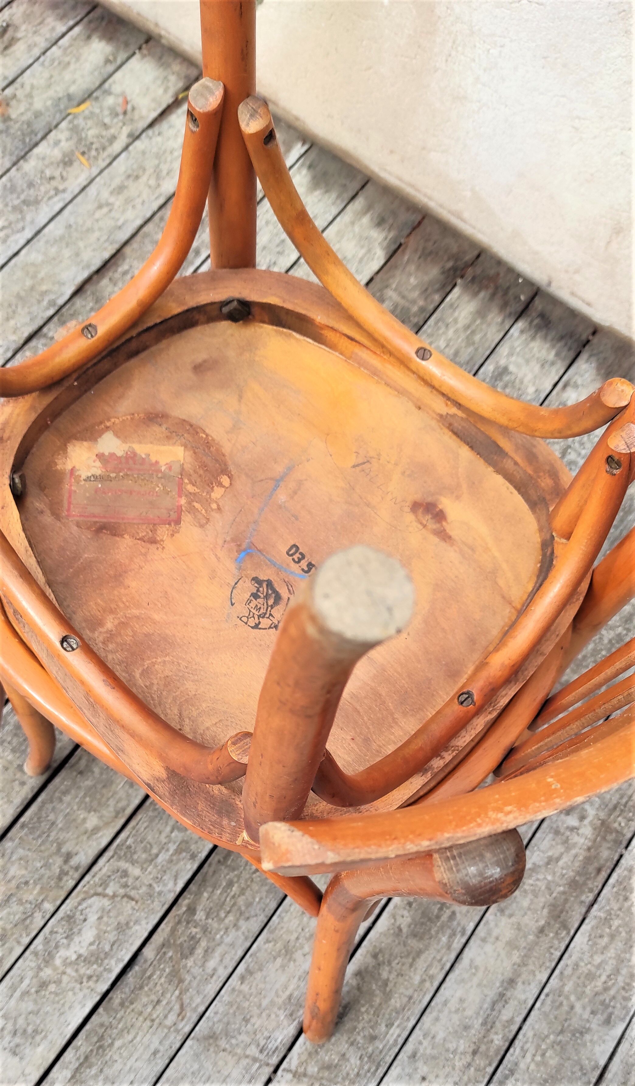 Pair of bistro chairs with bars