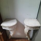 Pair of corner consoles in Louis XV style