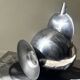 Space age ashtray in chrome metal, 1970s design.