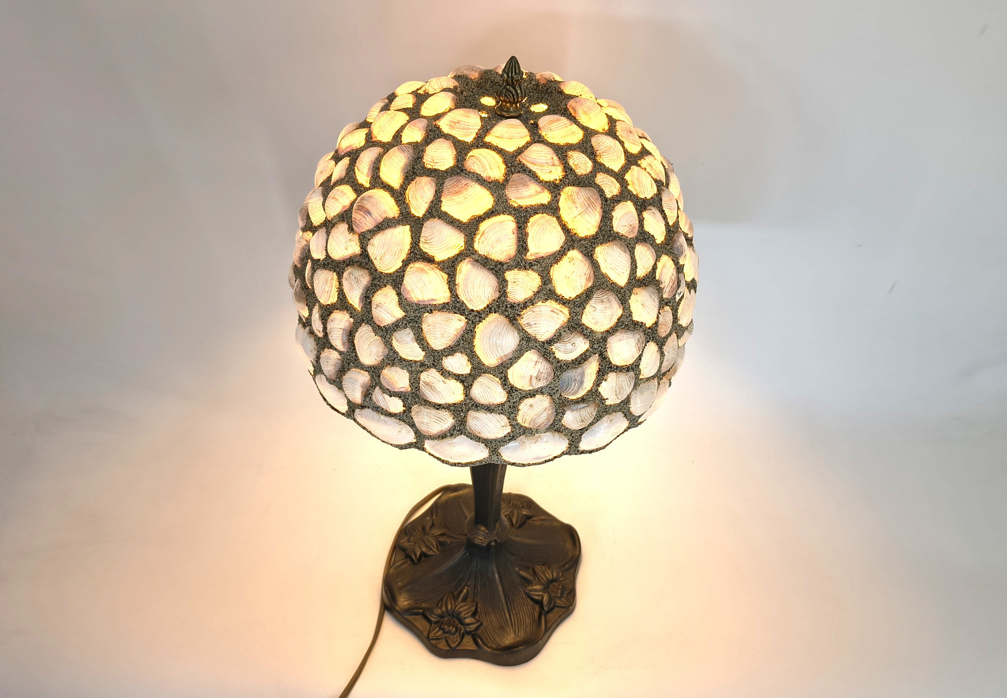 Vintage sea shell table lamp, 1970s