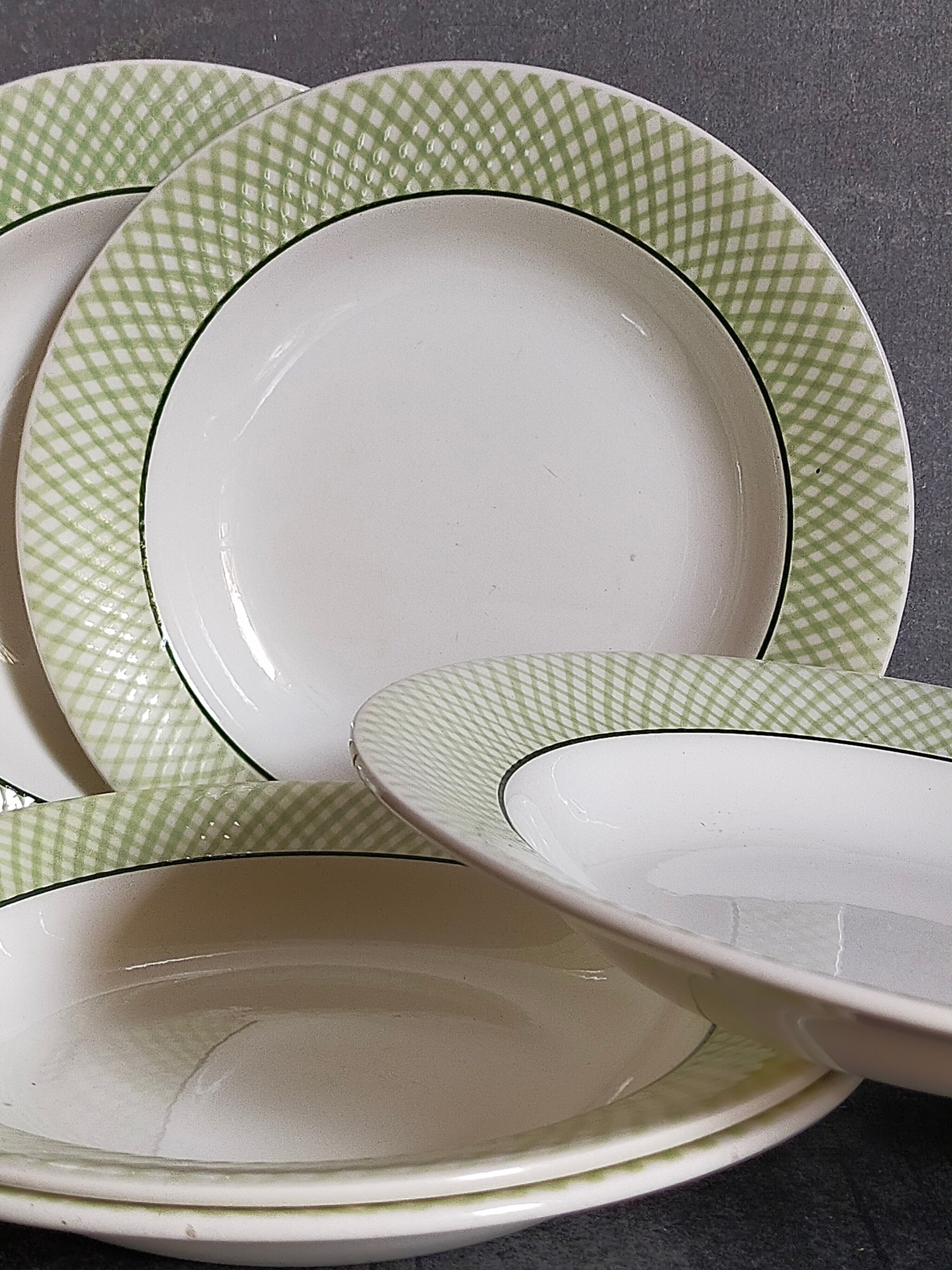 Six assiettes faïence de salins service "iseran" années 50