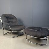 Model 915 Lounge Chair with stool by Carlo de Carli for Cinova, 1970s