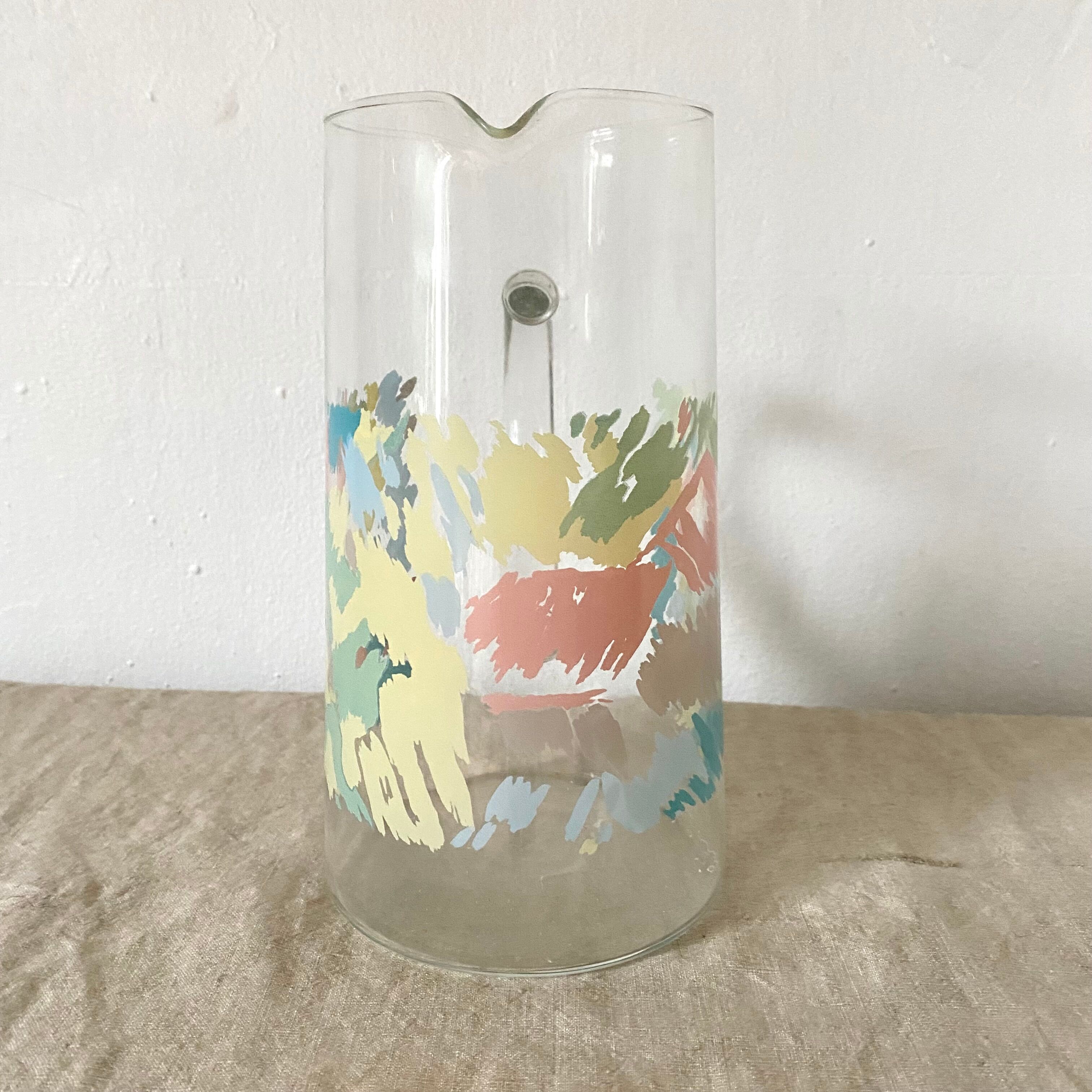 Pichet en verre années 80