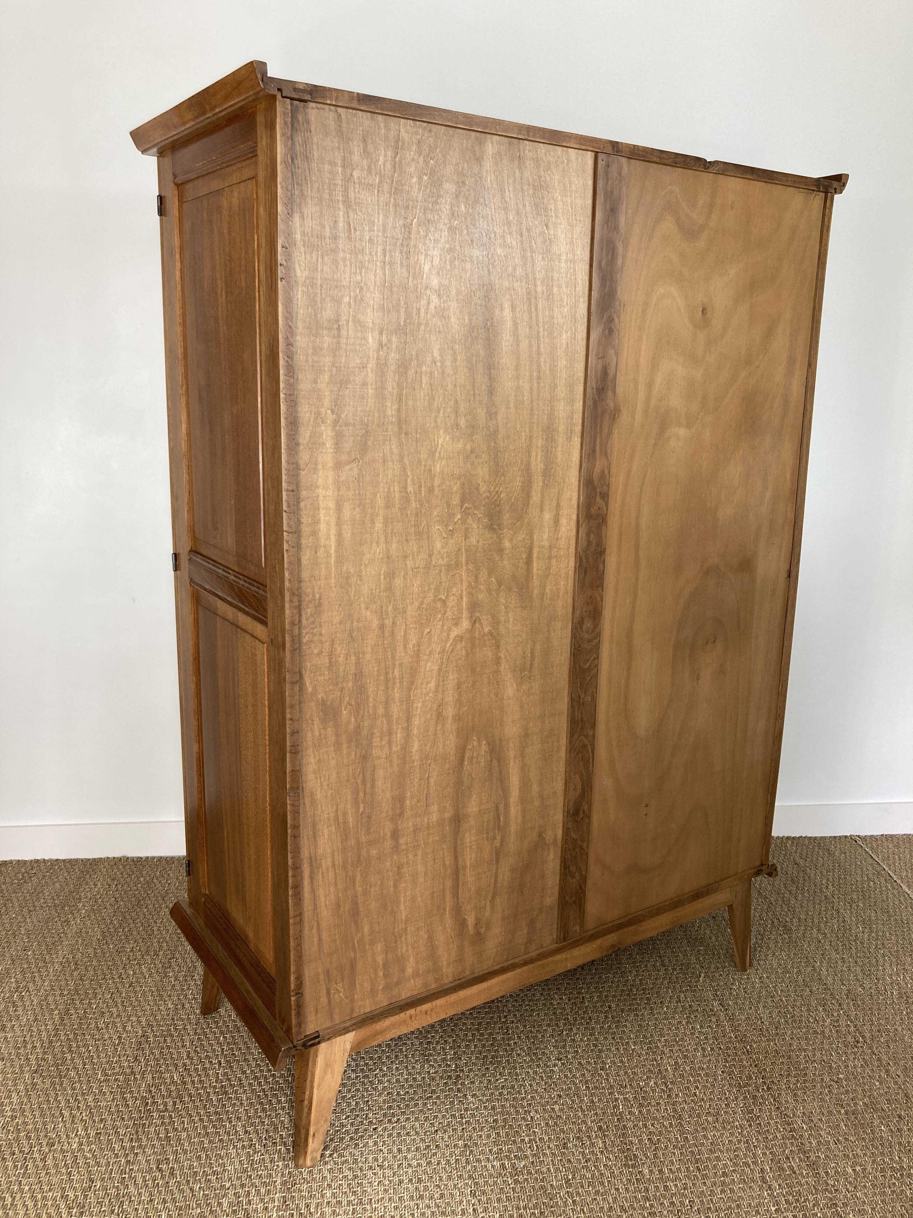 Art Deco wardrobe in solid oak restored – 1930s-1940s