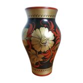 Russian Khokhloma vase in painted wood