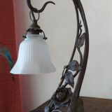 Art Nouveau wrought iron lamp