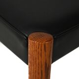 Scandinavian Teak Stool with Leather