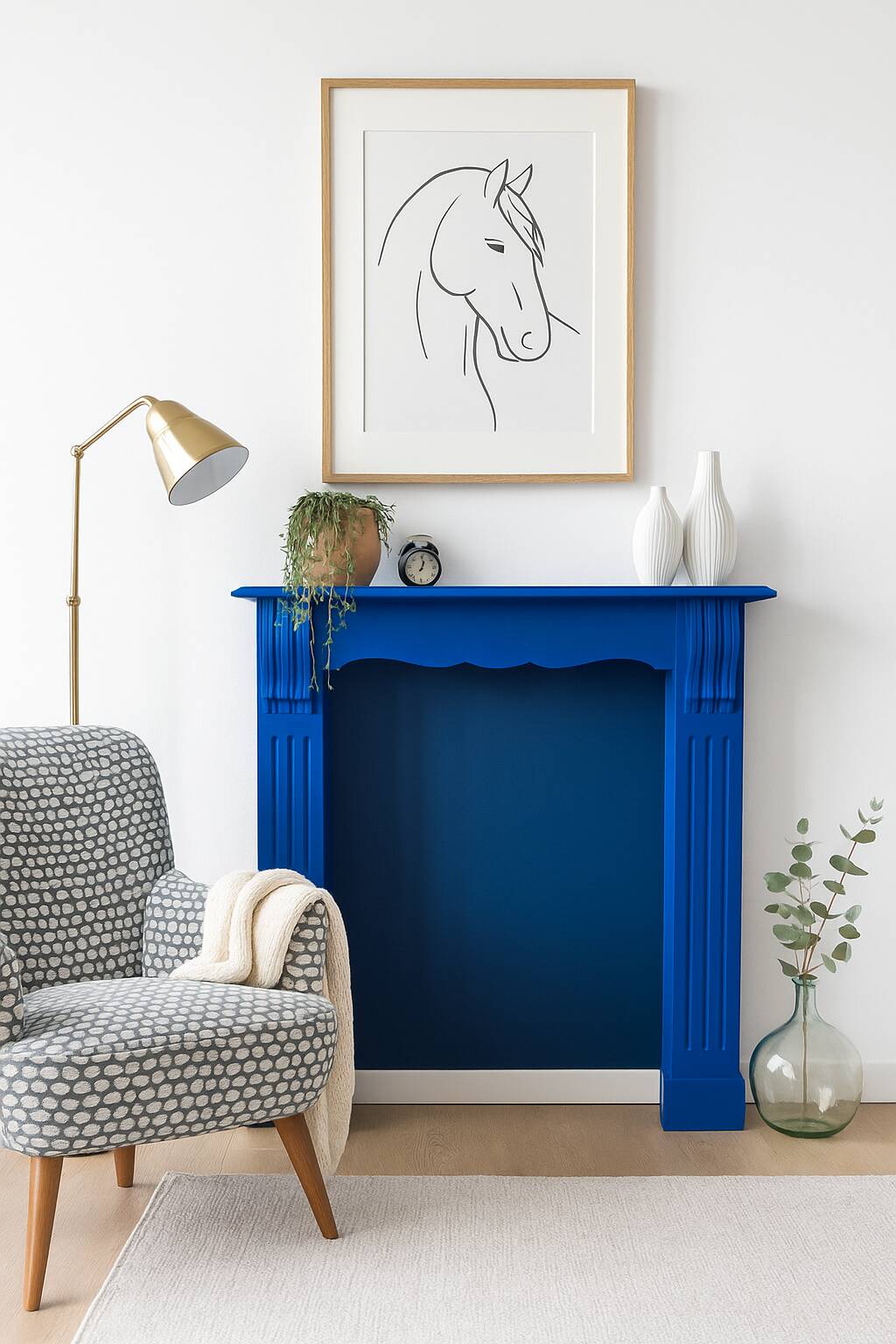 Oak fireplace mantel, Empire style.