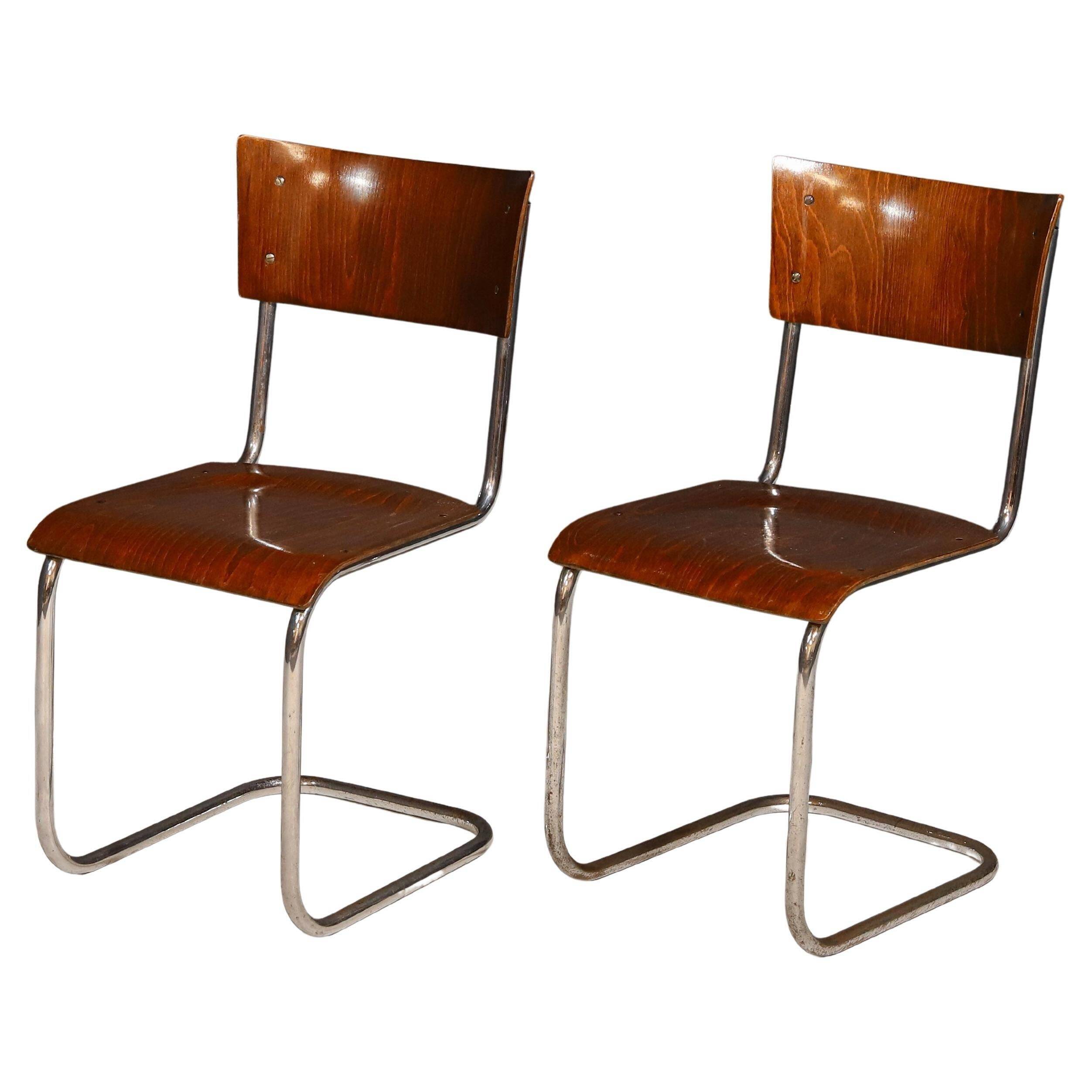 Pair of Bauhaus chair S43 by Mart Stam by Kovona, 1950´s