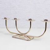 Silver metal candle holder