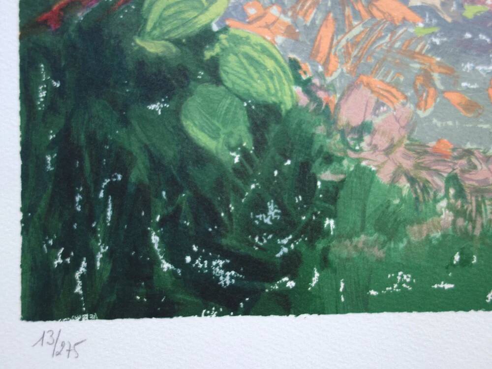 Nancy delouis: the provençal garden in spring, original signed lithograph