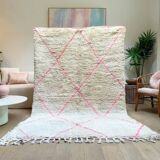 Handmade traditional beni ourain rug size 100 x 300 cm