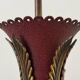 Large Burgundy brass chandelier with 15 arms, 1950, Italy