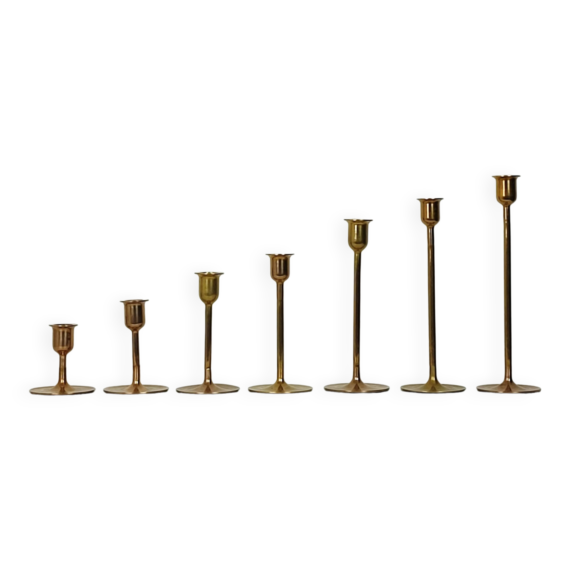 Scandinavian brass candle holders