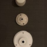 Pair of suspensions bistrot 1920 opaline