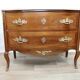 Commode sauteuse vintage scandinave en bois et marbre rose, années 1960