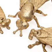 Set de 3 cendriers dorés