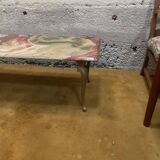 Table basse années 60 marbre/laiton